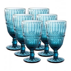 Jogo 6 Taças 330ml 17cm Fratello Azul